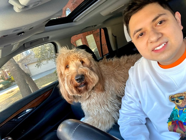 Dusty AF, the creator of Dusty's Magic, with his loyal sidekick Fredrick Lamar Jackson Jr.